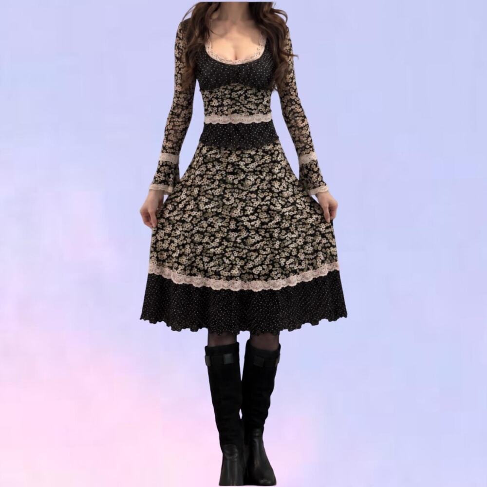 Vintage 90s y2k matching top and skirt set boho